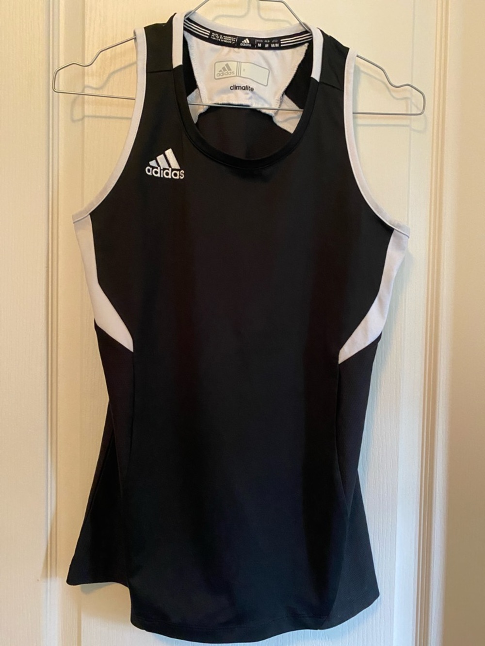 adidas Black and White Racerback Performance Tank